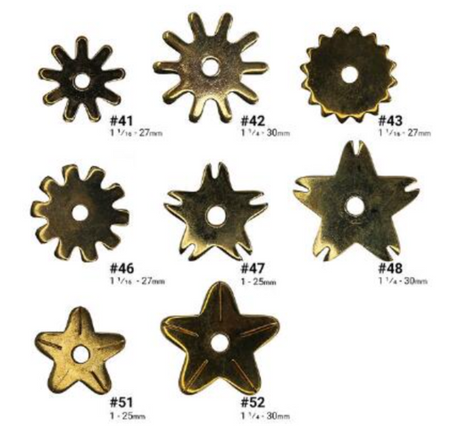 Spur Rowel Replacement Pairs - Brass Assortment