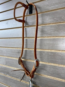 Berlin Rolled One Ear Headstall with Tie Ends