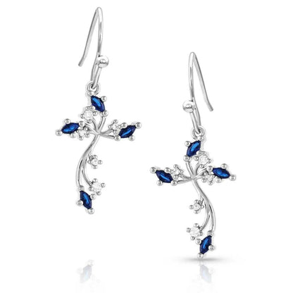 Montana Silversmith Montana Blue Crystal Cross Earrings