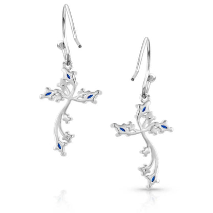 Montana Silversmith Montana Blue Crystal Cross Earrings