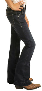 Rock & Roll Girl's Dark Wash Extra Stretch Trouser Jean