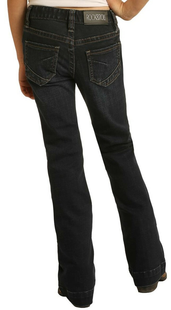 Rock & Roll Girl's Dark Wash Extra Stretch Trouser Jean