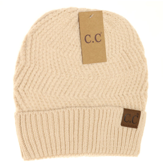 C.C Beanie Chevron Knit Cuff Beanie