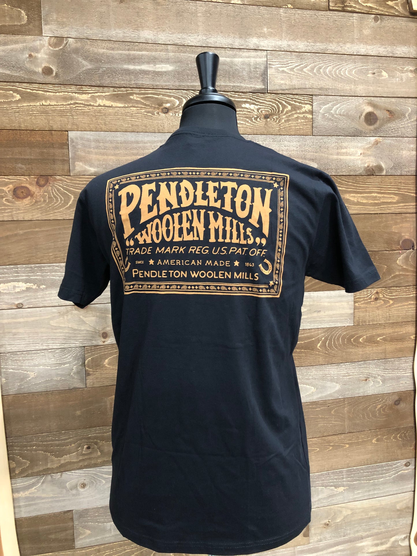 Pendleton Men's Black Paisley Square Logo T-Shirt