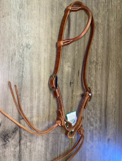 Berlin One Ear Headstall with Rattlesnake Ends - Silver Buckle