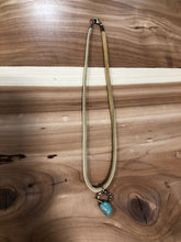 Load image into Gallery viewer, J.Forks Leather With Turquoise Drop Necklace
