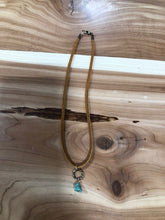 Load image into Gallery viewer, J.Forks Leather With Turquoise Drop Necklace
