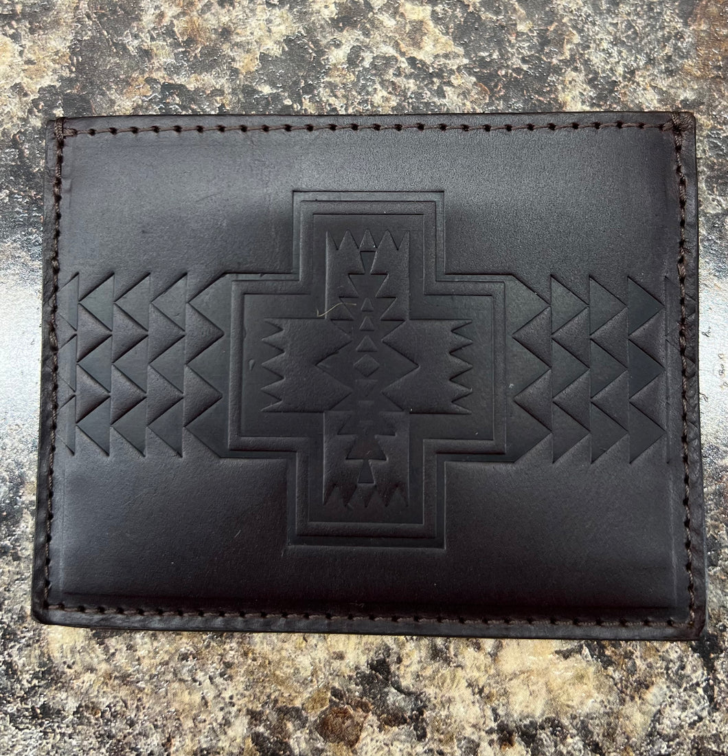 Pendleton Men's Leather Embossed Slim Pocket Wallet