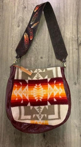 Hollipop Designs Pendleton Purse with Painted Feather Strap