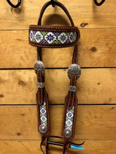 Load image into Gallery viewer, Rafter S. Beaded Flower Headstall
