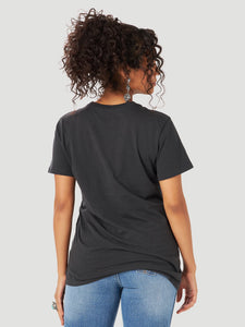 Wrangler Women's Rooted Collection USA Map Black T-Shirt