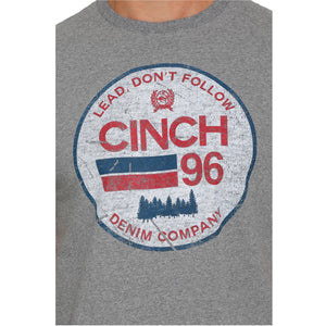 Cinch Men's  Logo Graphic Heather Grey T-Shirt