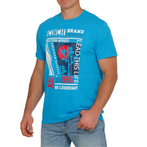 Cinch Men's Desert Night Printed Turquoise T-Shirt