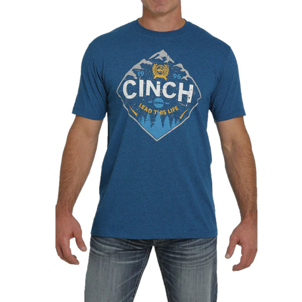 Cinch Men's Teal Mountains & Trees T-Shirt