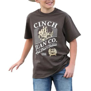 Cinch Boy's Brown Jean Company Logo T-Shirt
