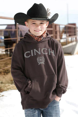 Cinch Boy's Brown Logo Hoodie