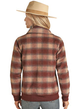 Load image into Gallery viewer, Powder River Women&#39;s Wine Plaid Wool Coat
