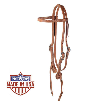 Patrick Smith Browband Headstall with Pineapple Tie Ends