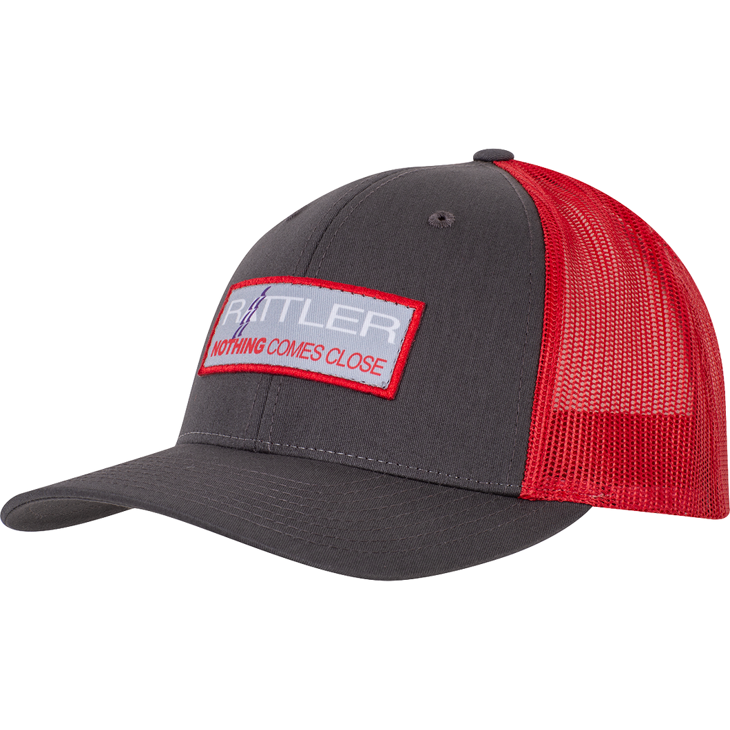 Rattler Ropes Charcoal/Red Embroidered Patch Logo Cap