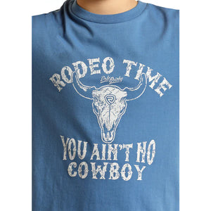 Dale Brisby Boy's You Ain't No Cowboy Blue T-Shirt