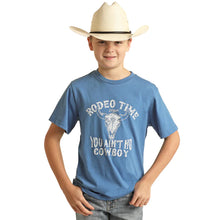 Load image into Gallery viewer, Dale Brisby Boy&#39;s Blue You Ain&#39;t No Cowboy T-Shirt
