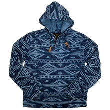 Load image into Gallery viewer, STS Unisex Sloane Blue Aztec, Gray Aztec Quarter Snap Hoodie

