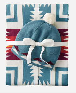 Pendleton Knit Baby Blanket with Beanie