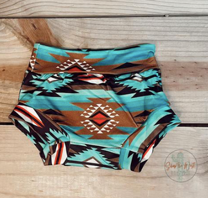 STW Girl's Teal Aztec Bloomers