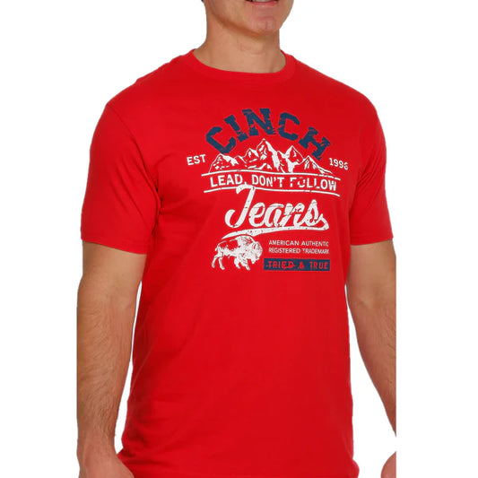 Cinch Men's "Lead Don't Follow" Red T-Shirt