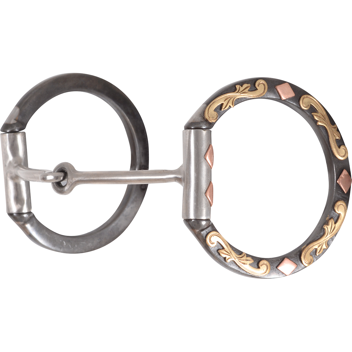 Sherry Cervi Barrel Bit Diamond II D-Ring Snaffle - Browned Iron