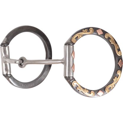 Sherry Cervi Barrel Bit Diamond II D-Ring Snaffle - Browned Iron