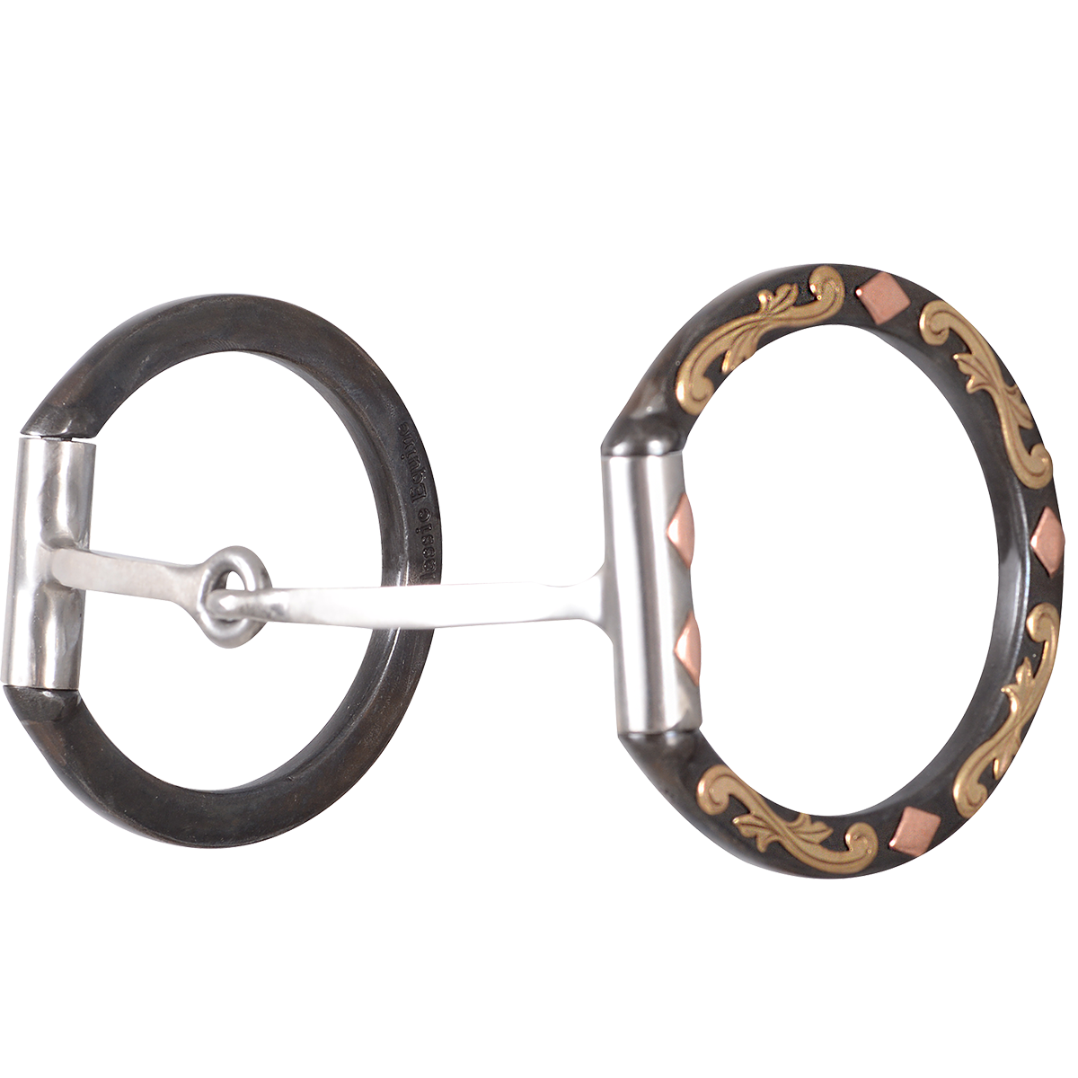 Sherry Cervi Barrel Bit Diamond II D-Ring Snaffle - Browned Iron