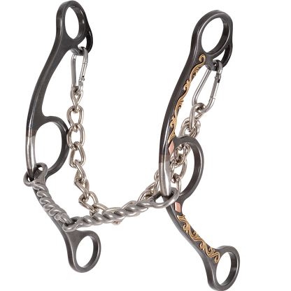 Sherry Cervi Barrel Bit Diamond II Gag Long Shank - Browned Iron