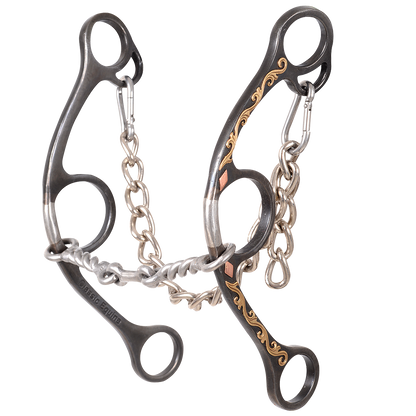 Sherry Cervi Barrel Bit Diamond II Gag Long Shank - Browned Iron