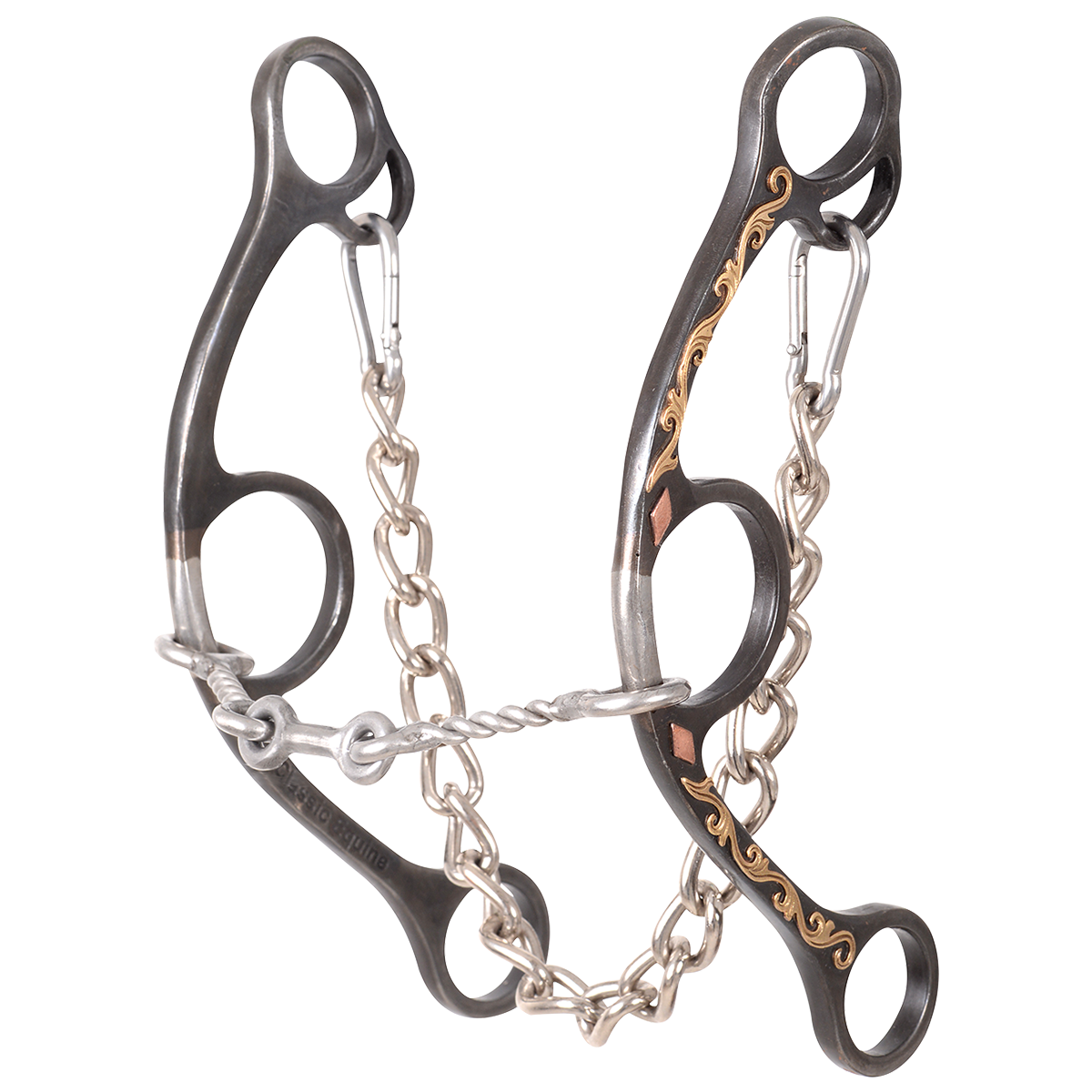 Sherry Cervi Barrel Bit Diamond II Gag Long Shank - Browned Iron