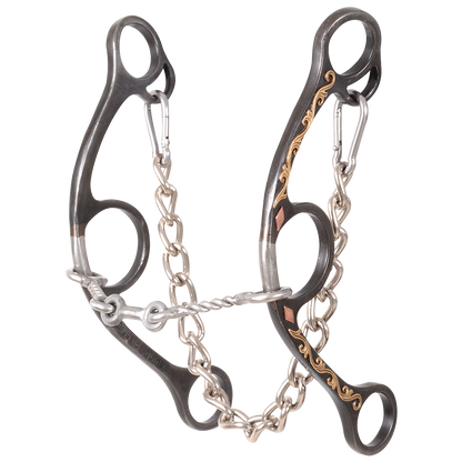 Sherry Cervi Barrel Bit Diamond II Gag Long Shank - Browned Iron