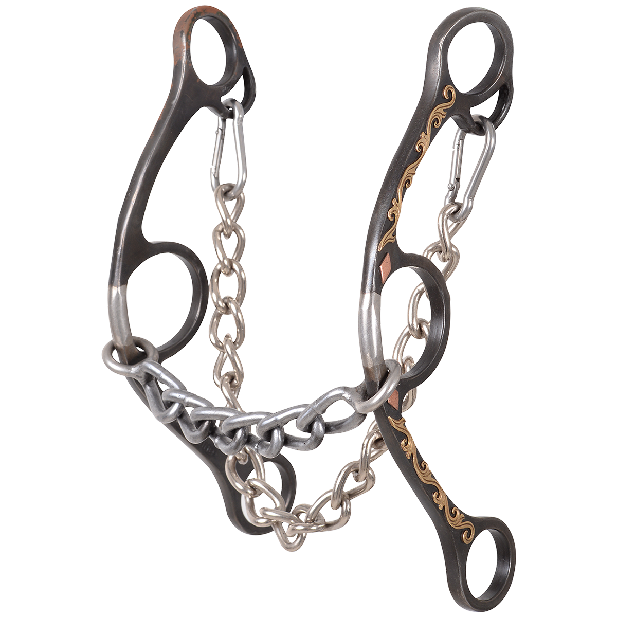 Sherry Cervi Barrel Bit Diamond II Gag Long Shank - Browned Iron