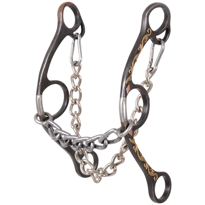 Sherry Cervi Barrel Bit Diamond II Gag Long Shank - Browned Iron