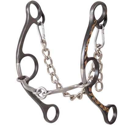 Sherry Cervi Barrel Bit Diamond II Gag Long Shank - Browned Iron