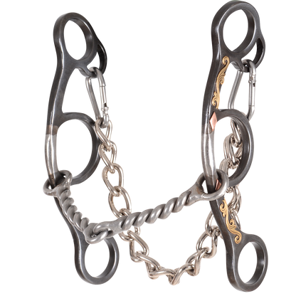 Sherry Cervi Barrel Bit Diamond II Gag Short Shank - Browned Iron