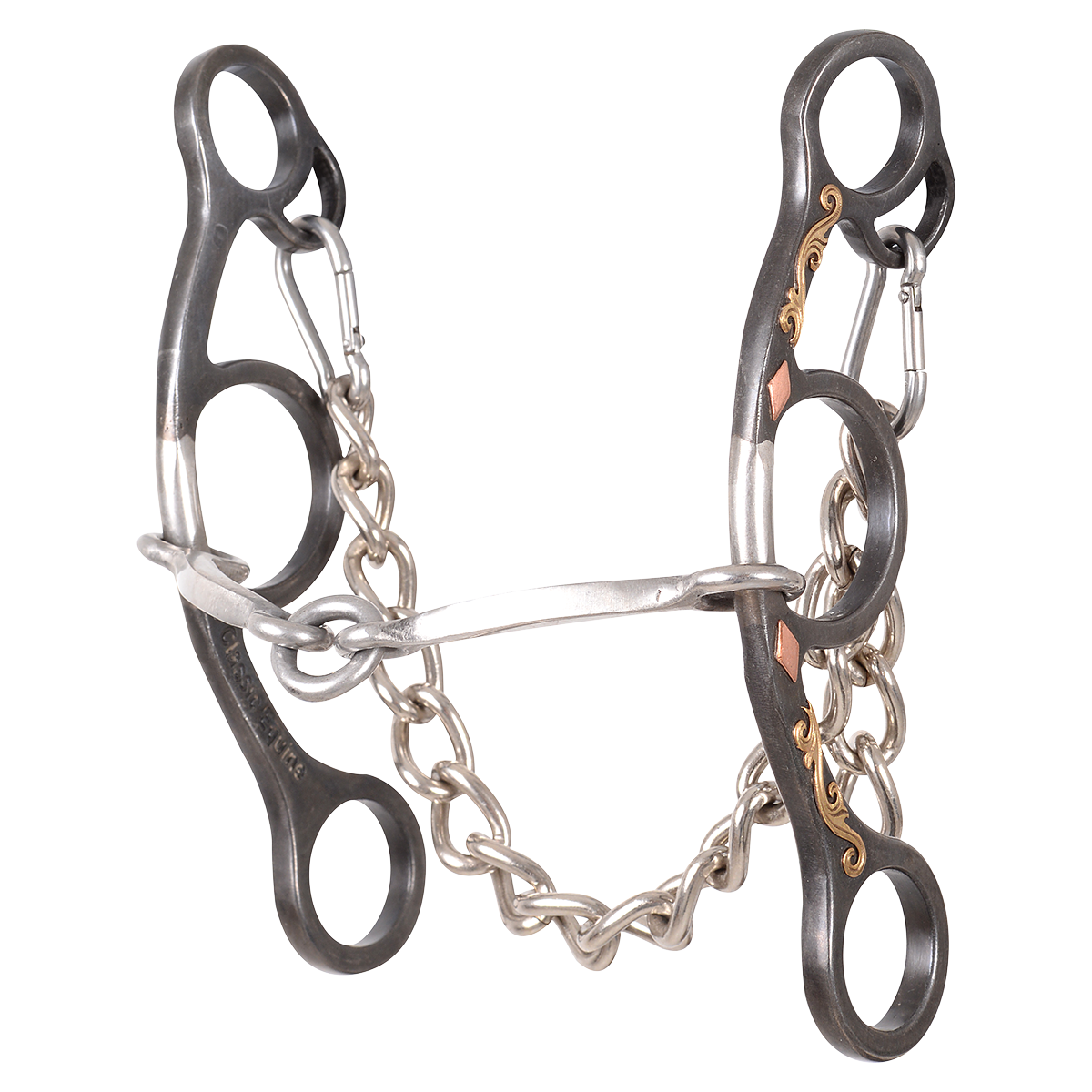 Sherry Cervi Barrel Bit Diamond II Gag Short Shank - Browned Iron