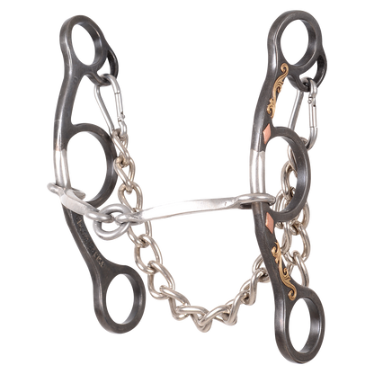 Sherry Cervi Barrel Bit Diamond II Gag Short Shank - Browned Iron