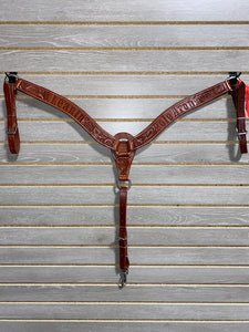 Leanin' Pole 2" Breastcollar - Chestnut Floral with Logo