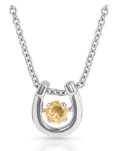Load image into Gallery viewer, Montana Silversmith Dancing Birthstone Horseshoe Necklace
