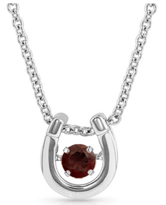 Montana Silversmith Dancing Birthstone Horseshoe Necklace