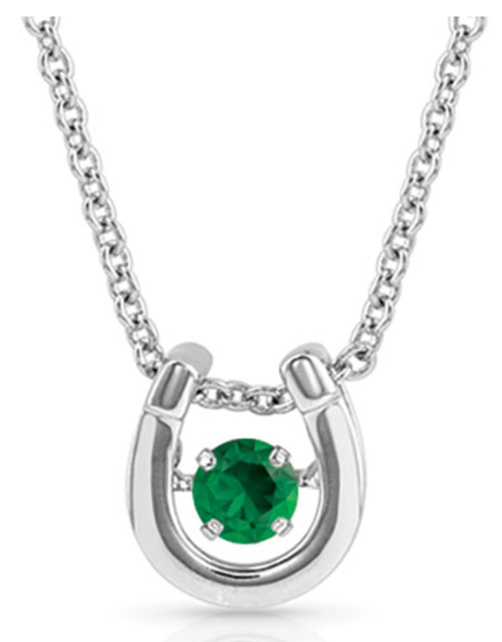 Montana Silversmiths Dancing Birthstone Horseshoe Necklace