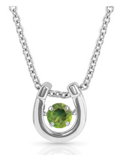 Load image into Gallery viewer, Montana Silversmith Dancing Birthstone Horseshoe Necklace
