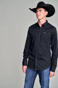 Kimes Ranch Men's Blackout Black Western Shirt