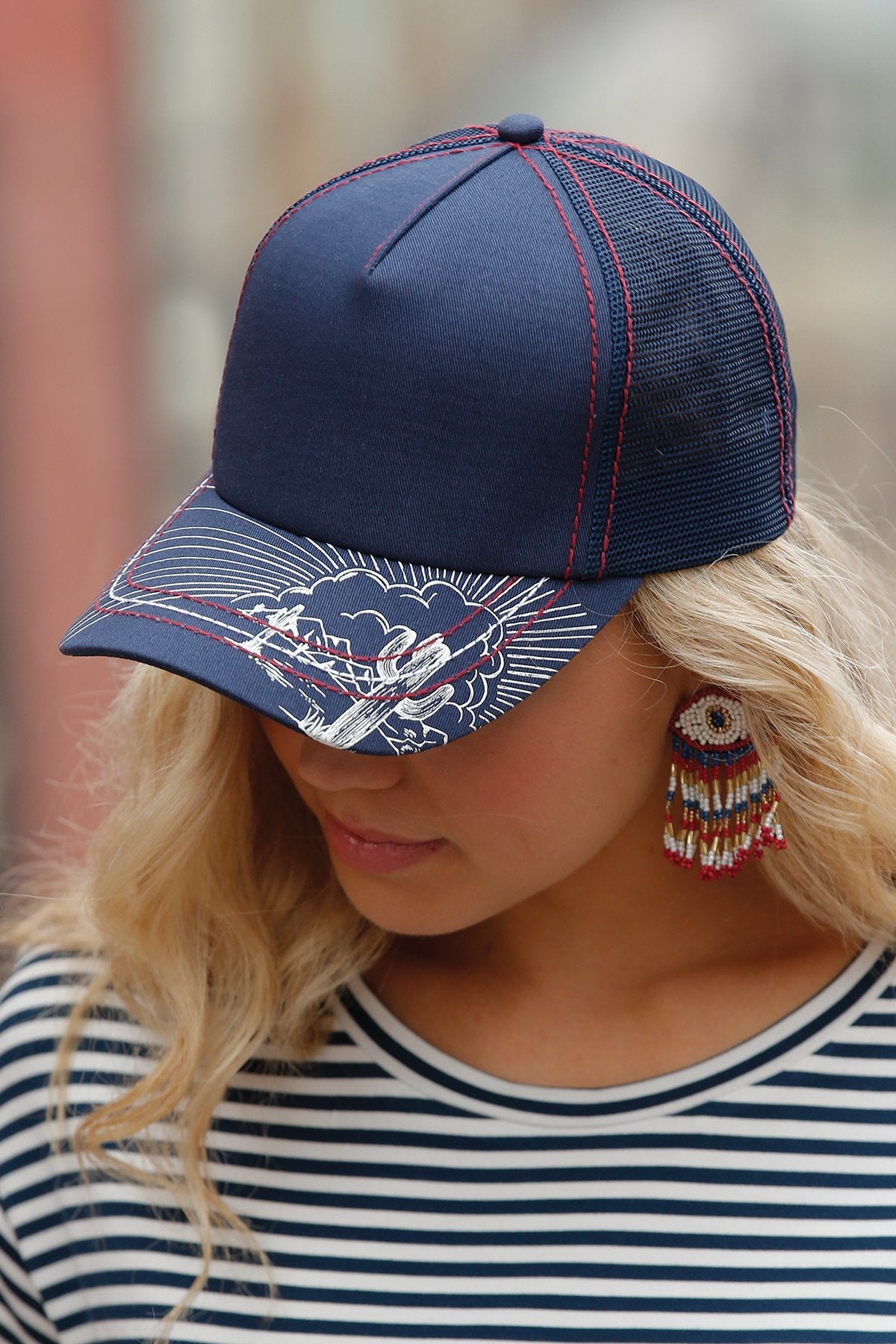 Cruel Women's Navy Trucker Cap