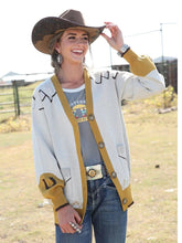Load image into Gallery viewer, Cruel Women&#39;s Boyfriend Cowboy White/Yellow Cardigan
